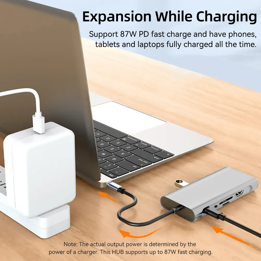 11-in-1 4K USB C 3.0 HUB Dock PD 87W USB C Splitter for MacBook Pro Air HUB Type C to HDMI Compatible USB 3.0 Adapter Type C