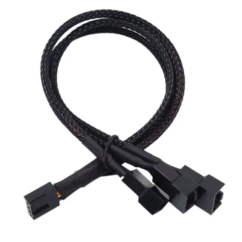 Black Boot 27cm Extension Cable Connector Pwm Extension Cable New 4-Pin Pwm Fan Cable 1 to 4/3/2/1 Way Splitter