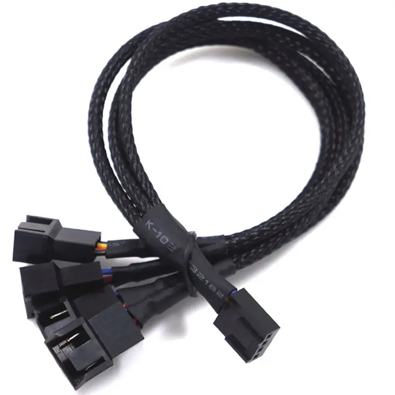 Black Boot 27cm Extension Cable Connector Pwm Extension Cable New 4-Pin Pwm Fan Cable 1 to 4/3/2/1 Way Splitter