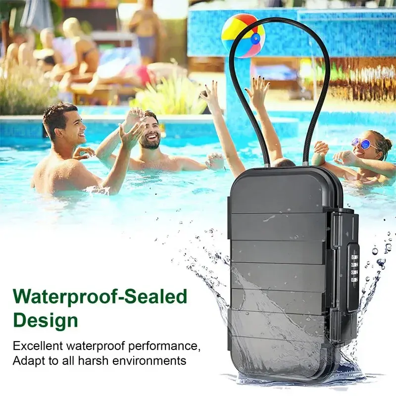 Durable Waterproof Lockbox | Beach/Camping/Travel Safe Box | Anti-Theft Portable Organizer for Phone/Keys