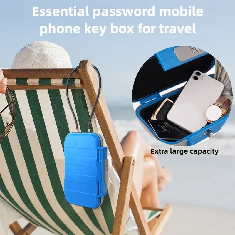 Durable Waterproof Lockbox | Beach/Camping/Travel Safe Box | Anti-Theft Portable Organizer for Phone/Keys