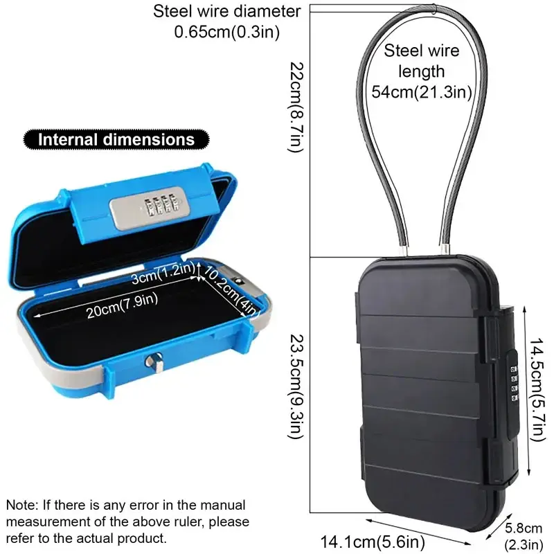 Durable Waterproof Lockbox | Beach/Camping/Travel Safe Box | Anti-Theft Portable Organizer for Phone/Keys