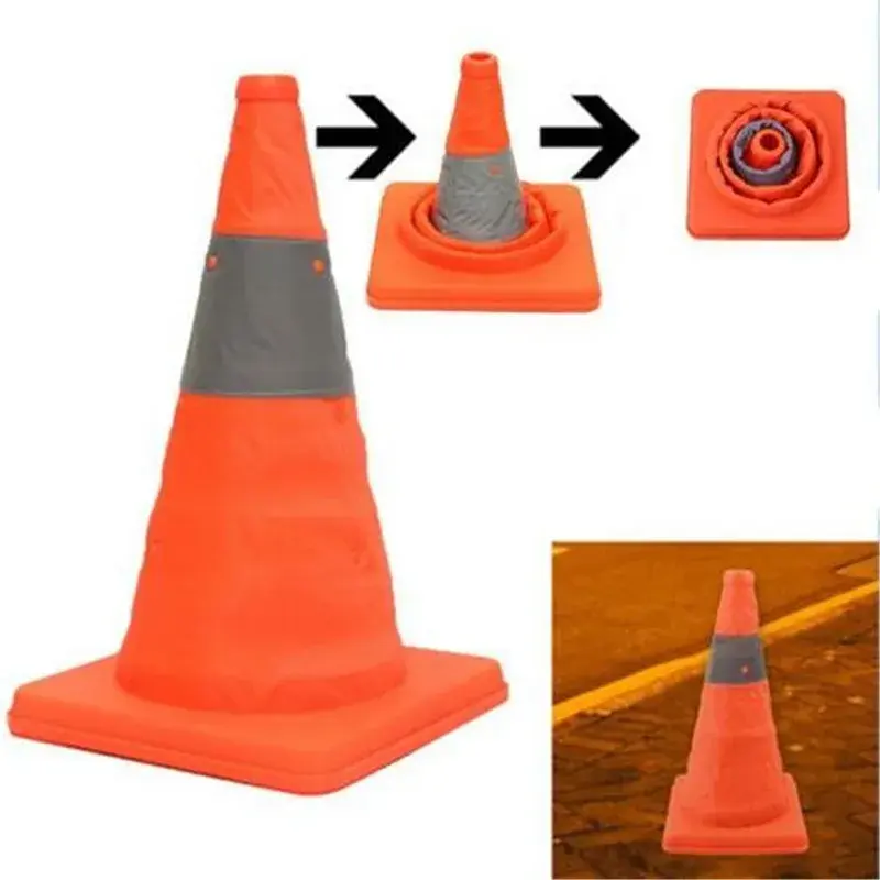 30cm ANSI Certified Traffic Cones | Reflective Collapsible Safety Cone for Road/Construction | Waterproof Foldable