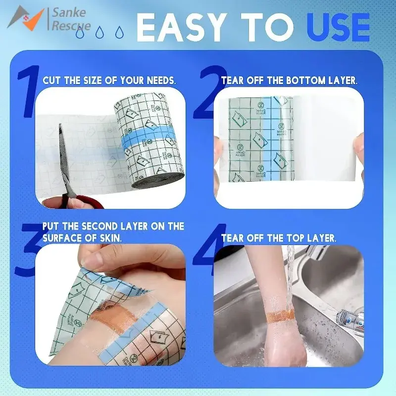 5M Waterproof PU Film for Tattoo Aftercare Protective Skin Healing Bandages Tape Medicinal Wound Dressing Medical Adhesive Tape