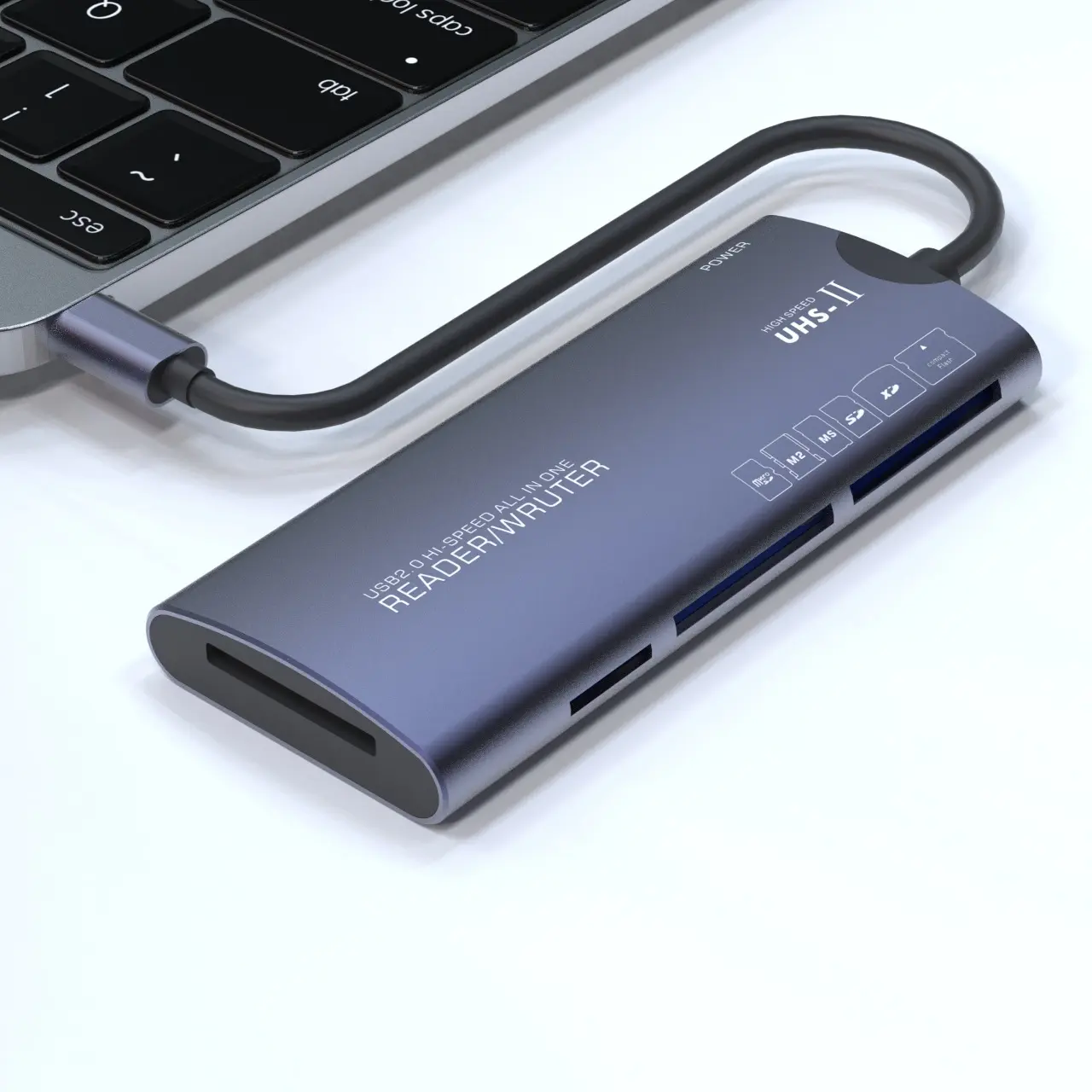 Usb High-speed Ms Multi-functional Cf Card Reader, Sd Aluminum Alloy Tf Computer Six-in-one Xd Card Reader