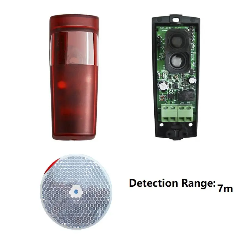 7m or 10m Automated Gate Safe reflective Detector Sensor Swing Sliding Garage Gate Door opener Safety beam Infrared Photocells