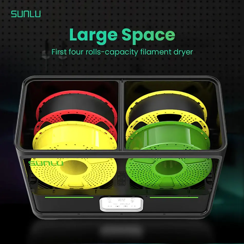 SUNLU S4 3D Filament Dryer Support PLA PETG PLA + 4 Rolls 1KG 1.75/2.85/3MM Filament Gear Easy Operation Free And Fast Shipping