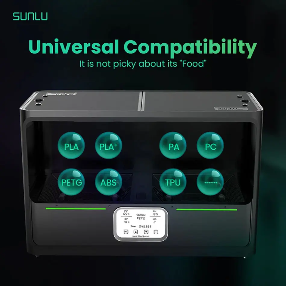 SUNLU S4 3D Filament Dryer Support PLA PETG PLA + 4 Rolls 1KG 1.75/2.85/3MM Filament Gear Easy Operation Free And Fast Shipping