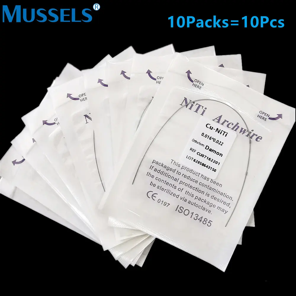 10Packs Orthodontic Arch Wires Dental Cu-NiTi Supper Elastic Archwire Copper Nickel Titanium With Stops Damon Form Round Dentist