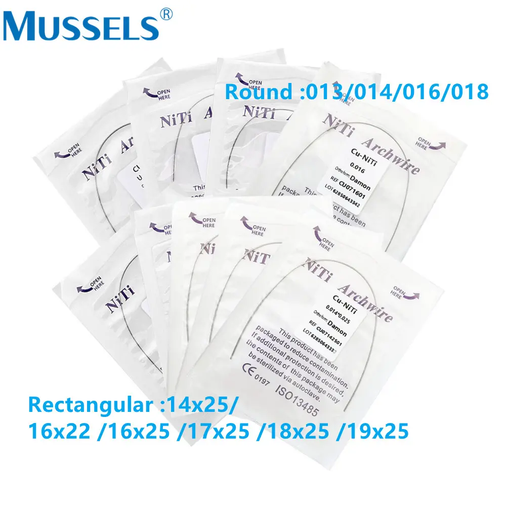 10Packs Orthodontic Arch Wires Dental Cu-NiTi Supper Elastic Archwire Copper Nickel Titanium With Stops Damon Form Round Dentist
