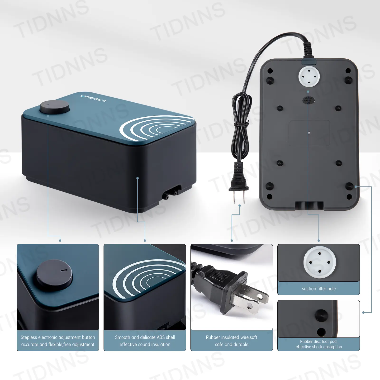 Silent Aquarium Oxygen Air Pump with Check Valve Fish Tank Double Outlet Large Oxygenator Aquarium Air Compressor Aerator 220v8w
