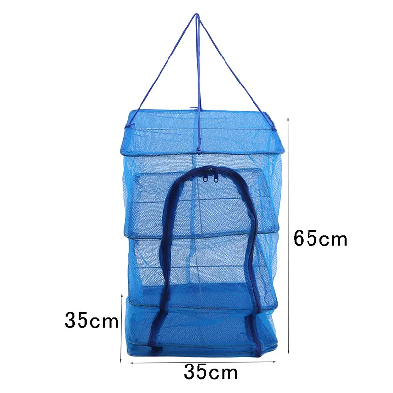 Drying Fishing Net Foldable Hanging Vegetable Fish Dishes Dryer Bag Hanger Fish Fishing Flowers Buds Plants Organizer 3 Layers