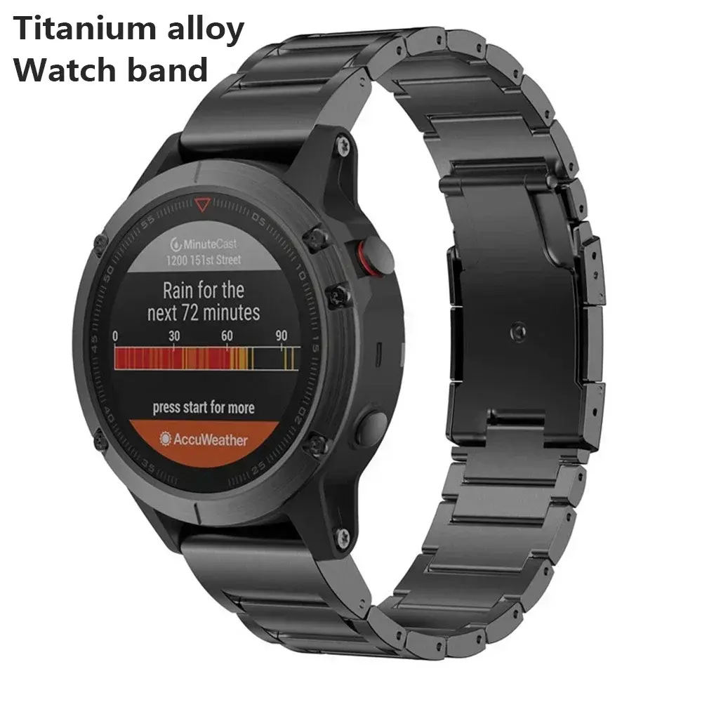 Quickfit Titanium Strap For Garmin 26mm 22mm Fenix 6/6X/6XPro/7/7X/5/5X/5XPlus/3 Metal Release Watch Band For Forerunner 945 935
