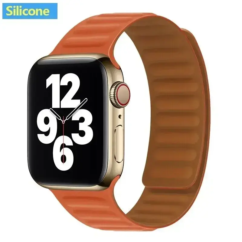 Leather Strap for Apple Watch Band 45mm 46mm 44mm 40mm Original Magnetic Loop Link Bracelet iWatch Ultar2 49mm 10 9 8 7 6 SE 3