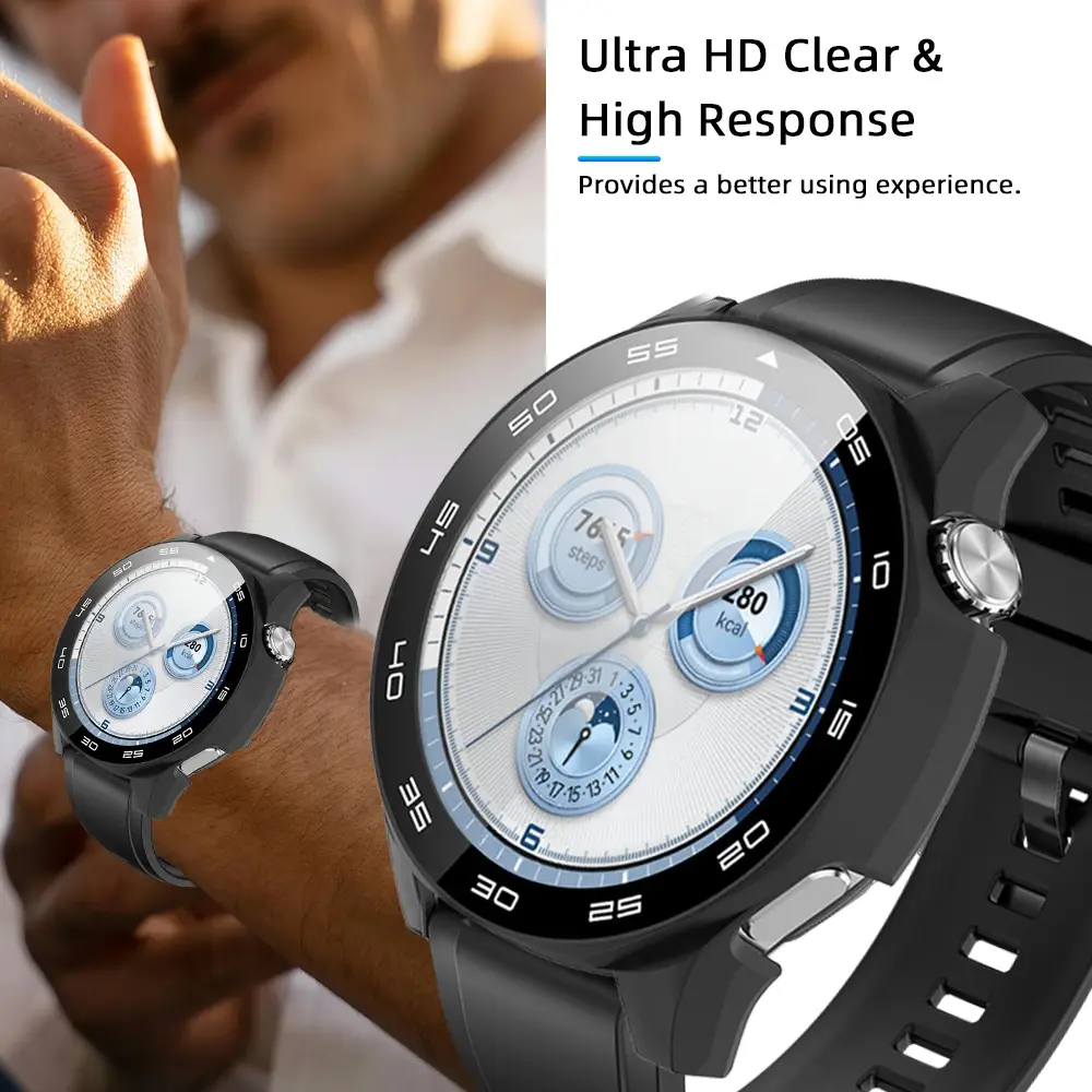 Case for Huawei Watch GT 5/GT5 Pro 46mm Tempered Glass Screen Protector&Hard PC Protective Bumper Huawei GT5 Cover Accessories