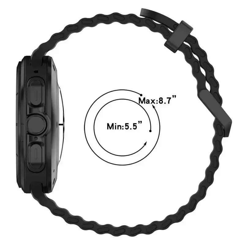 Soft Loop Silicone Bracelet for Samsung Galaxy Watch 7 Ultra 47mm Sports Men Strap for Watch Ultra7 47mm NO Gaps Curved End Band