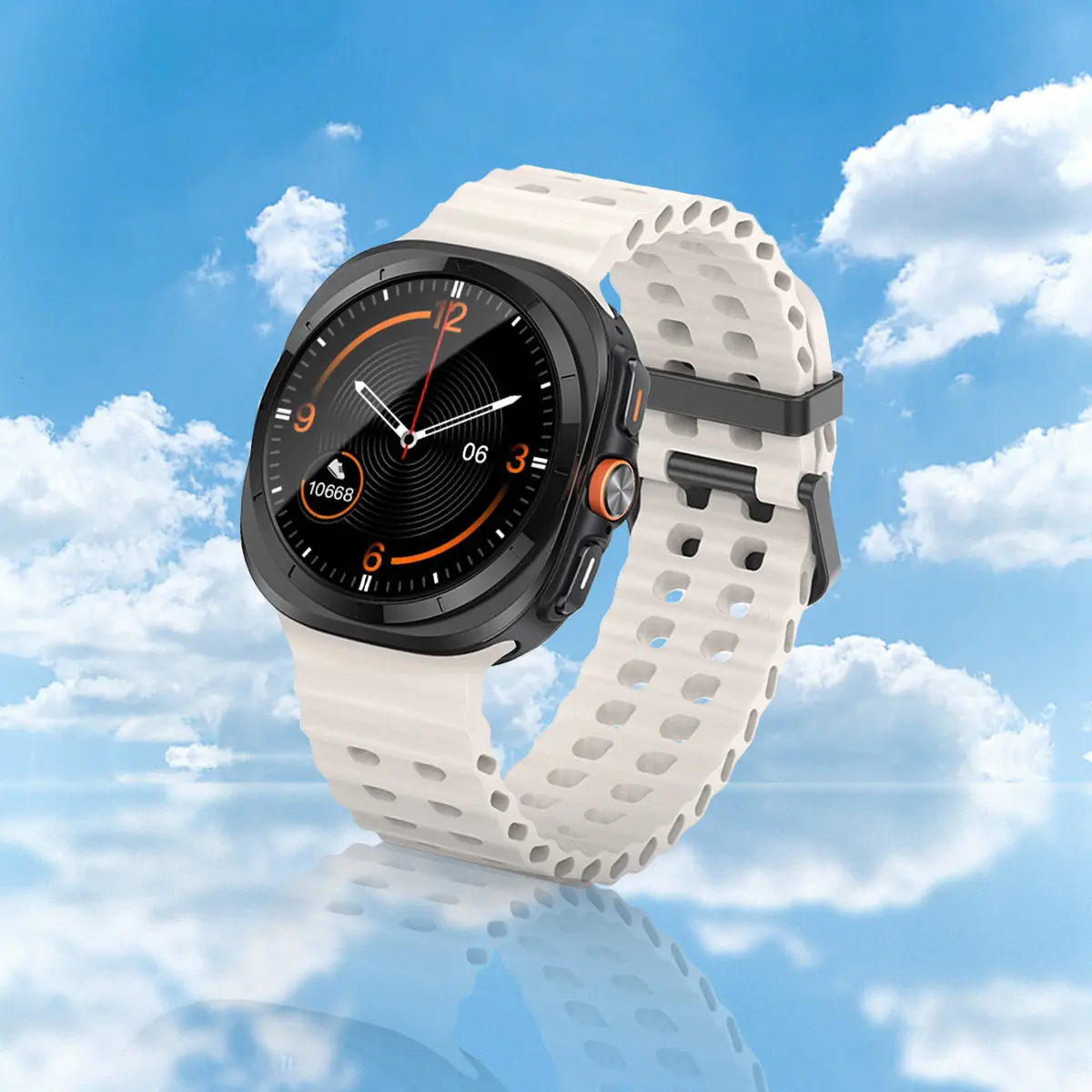 Soft Loop Silicone Bracelet for Samsung Galaxy Watch 7 Ultra 47mm Sports Men Strap for Watch Ultra7 47mm NO Gaps Curved End Band