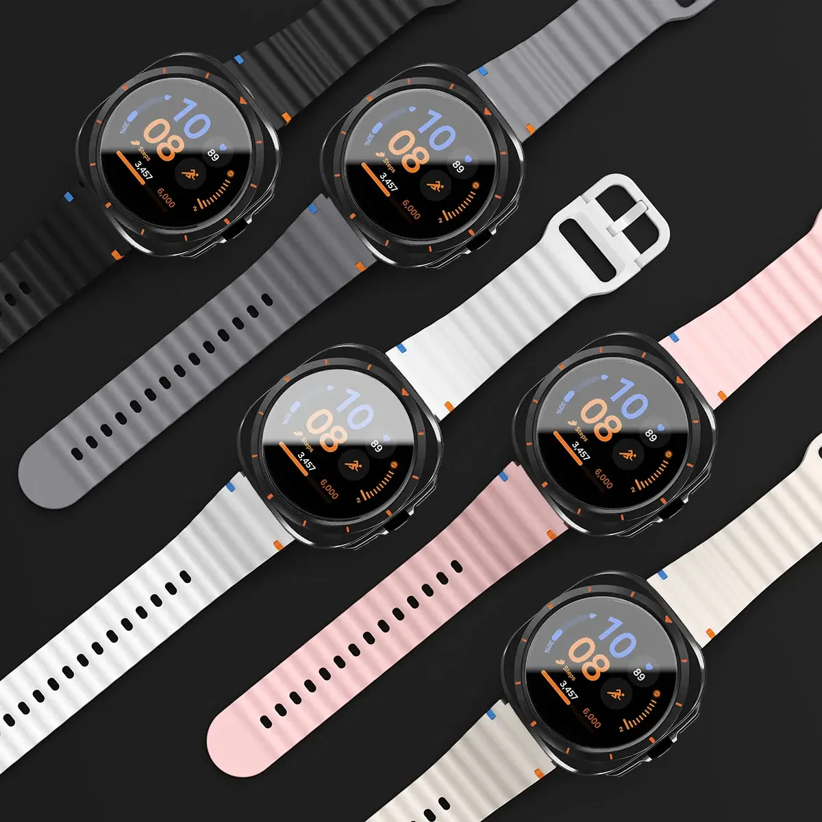 Band+Change To Ultra Case for Samsung Galaxy Watch 7 6 40 44mm Upgrade To Galaxy Watch Ultra 47 Tempered Glass Screen Protector