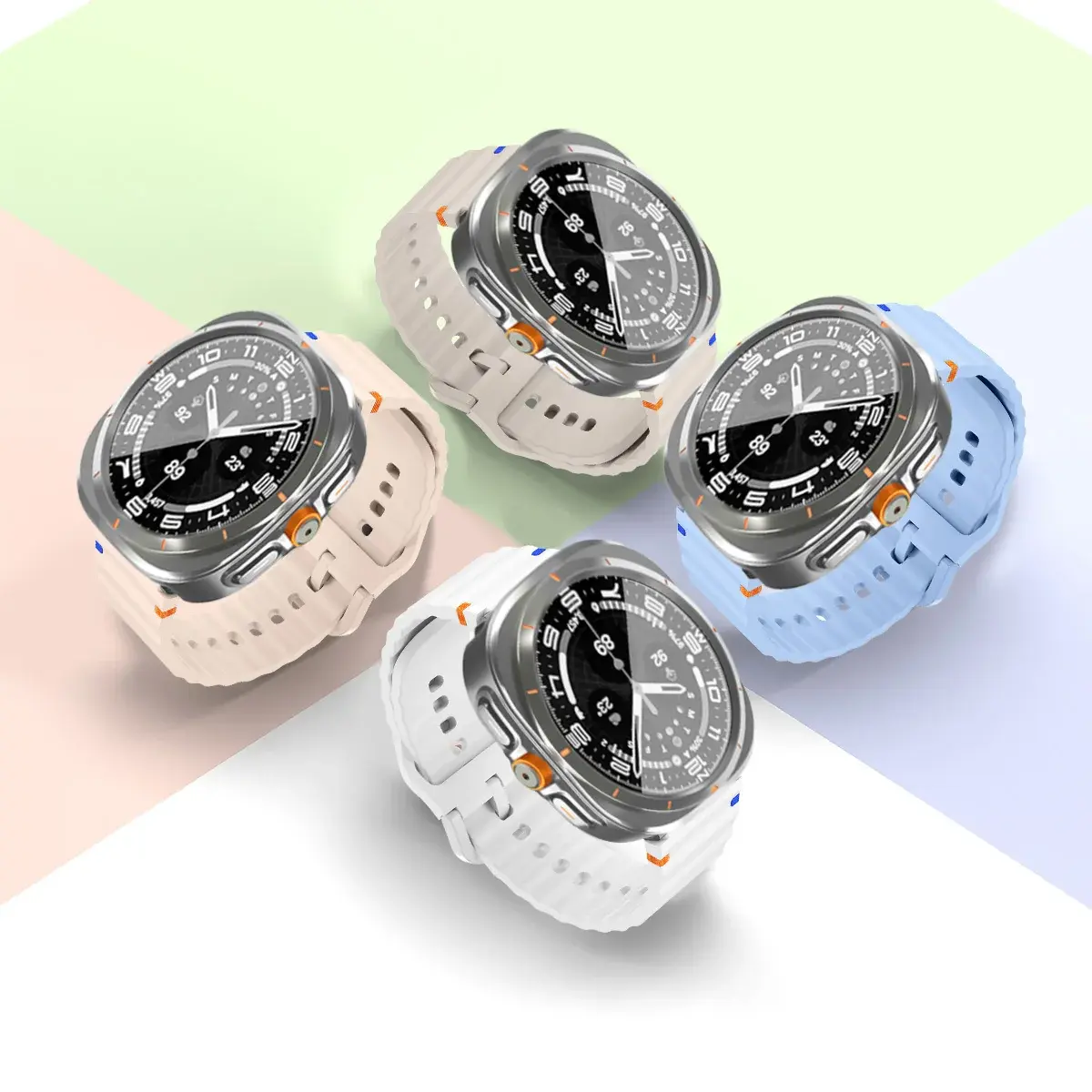 Band+Change To Ultra Case for Samsung Galaxy Watch 7 6 40 44mm Upgrade To Galaxy Watch Ultra 47 Tempered Glass Screen Protector