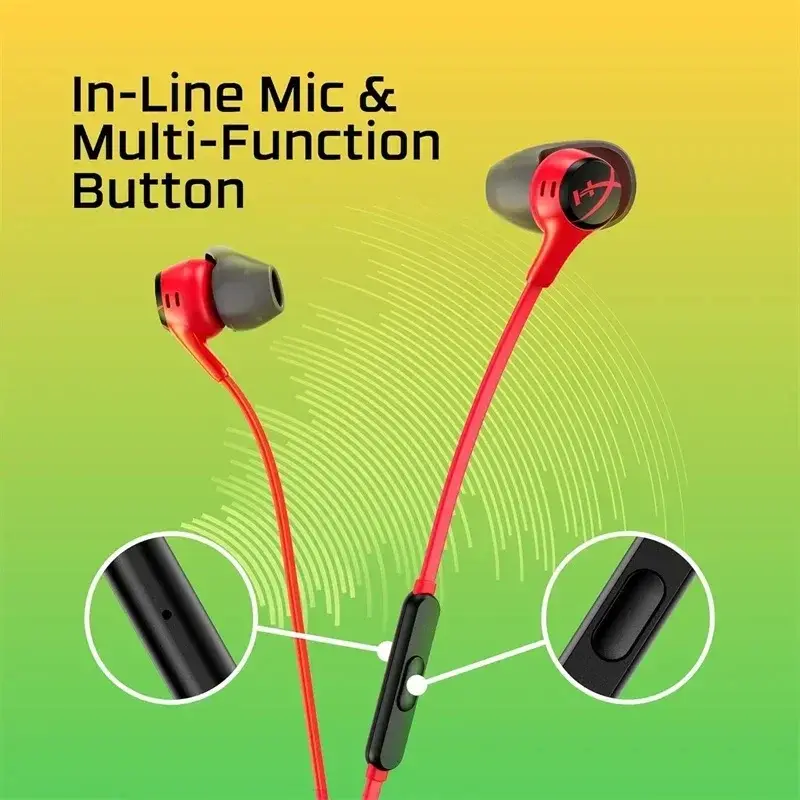 HyperX Cloud Earbuds II 2 Gaming Earphone With Mic Immersive Wired In-game Audio In-Ear Headphone For Phone PS4 PS5 Xbox Series