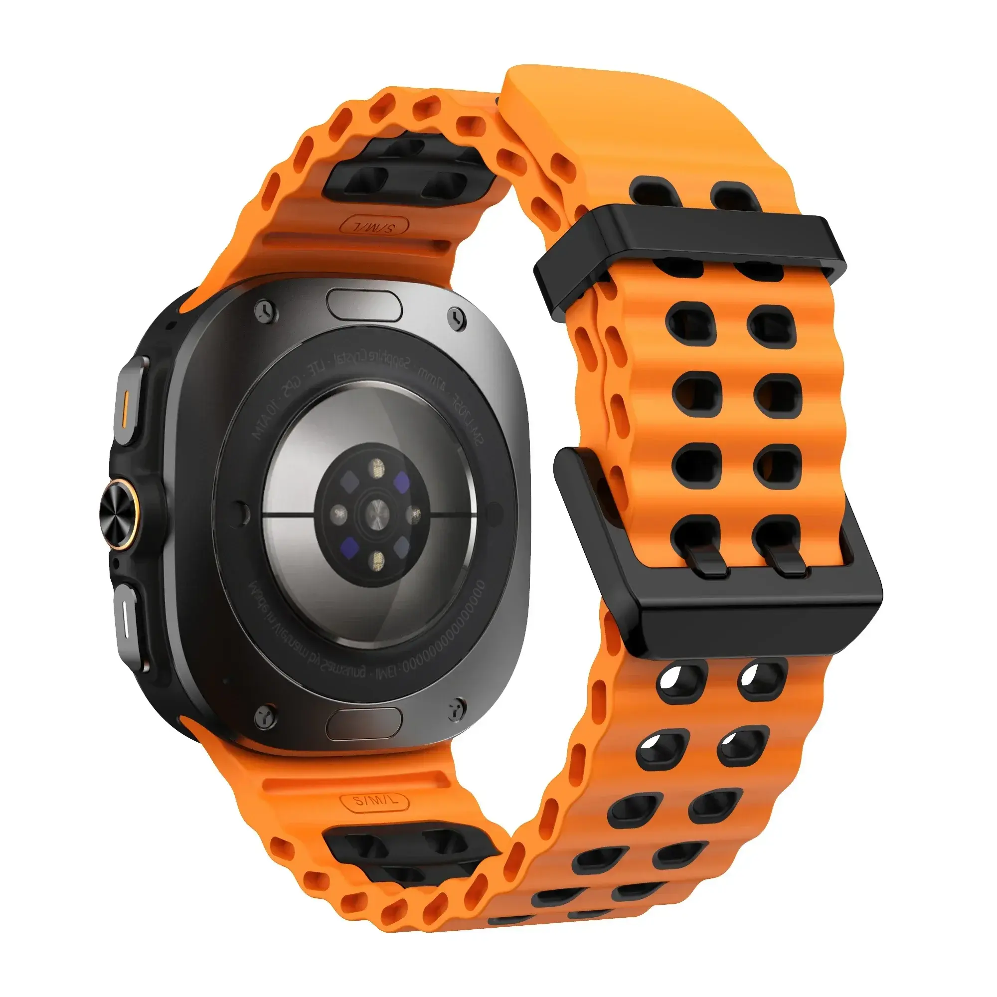 1:1Original Marine Band For Samsung Galaxy Watch 7 ultra 47mm Accessories Two color Sport silicone Bracelet Galaxy Watch 7 Strap
