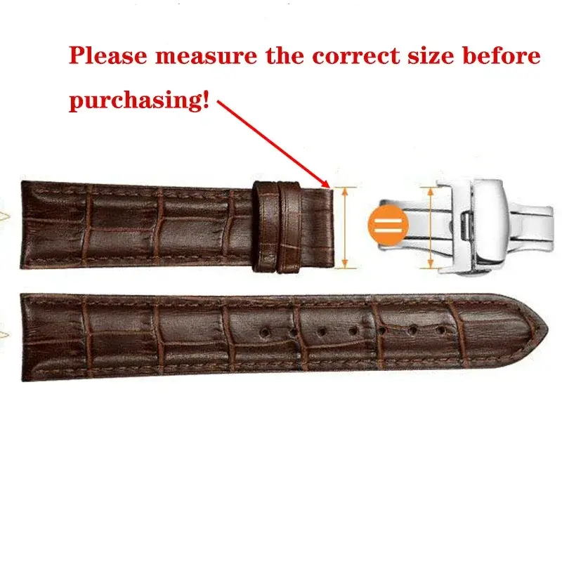 Universal 14mm 16mm 18 20mm 22mm Butterfly Buckle Accessories Stainless Steel Double Push Button Fold Watchband Replacement