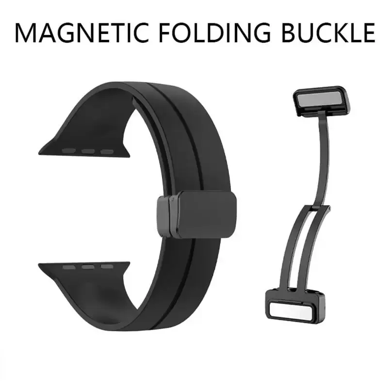 Silicone Magnetic Strap Bracelet For Apple watch ultra2 band 44mm 45mm 49mm 40mm 41mm 42mm 38mm iWatch Series 7 8 9 se 6 5 3
