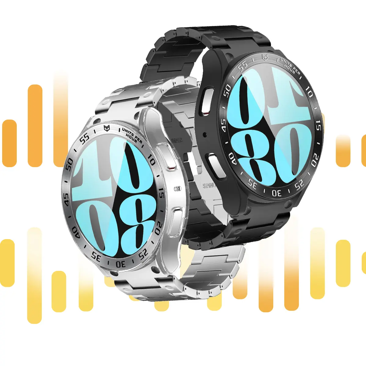 4-in-1 Mod Kit Metal Bezel for Samsung Galaxy Watch 6 Classic 47mm 43mm Stainless Steel Band Frame Case Glass Film