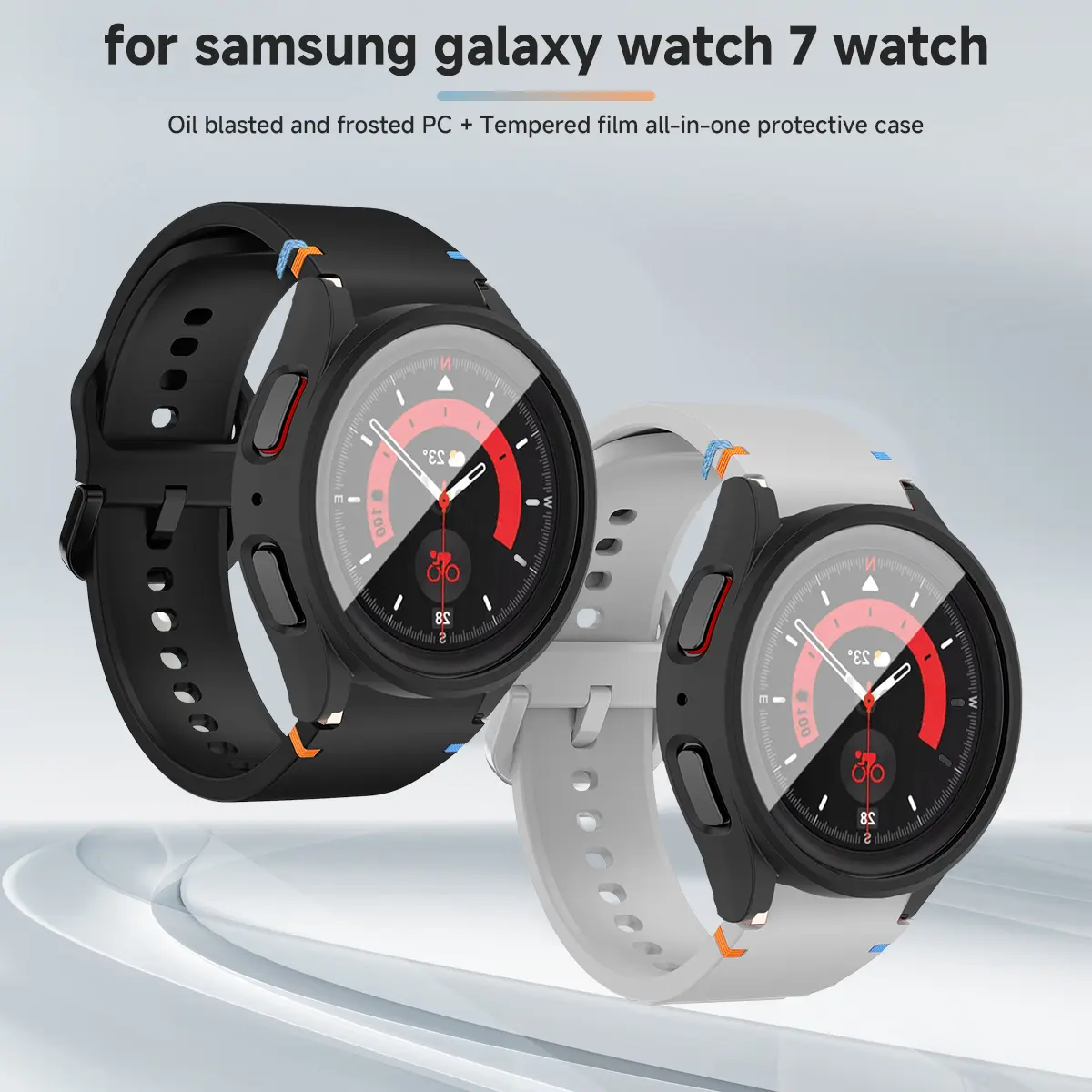 Silicone Strap for Samsung Watch 7 6 5 4 40mm 44mm 5Pro 45mm Band With Case Screen Protector Bumper cover for Wrist Accessories