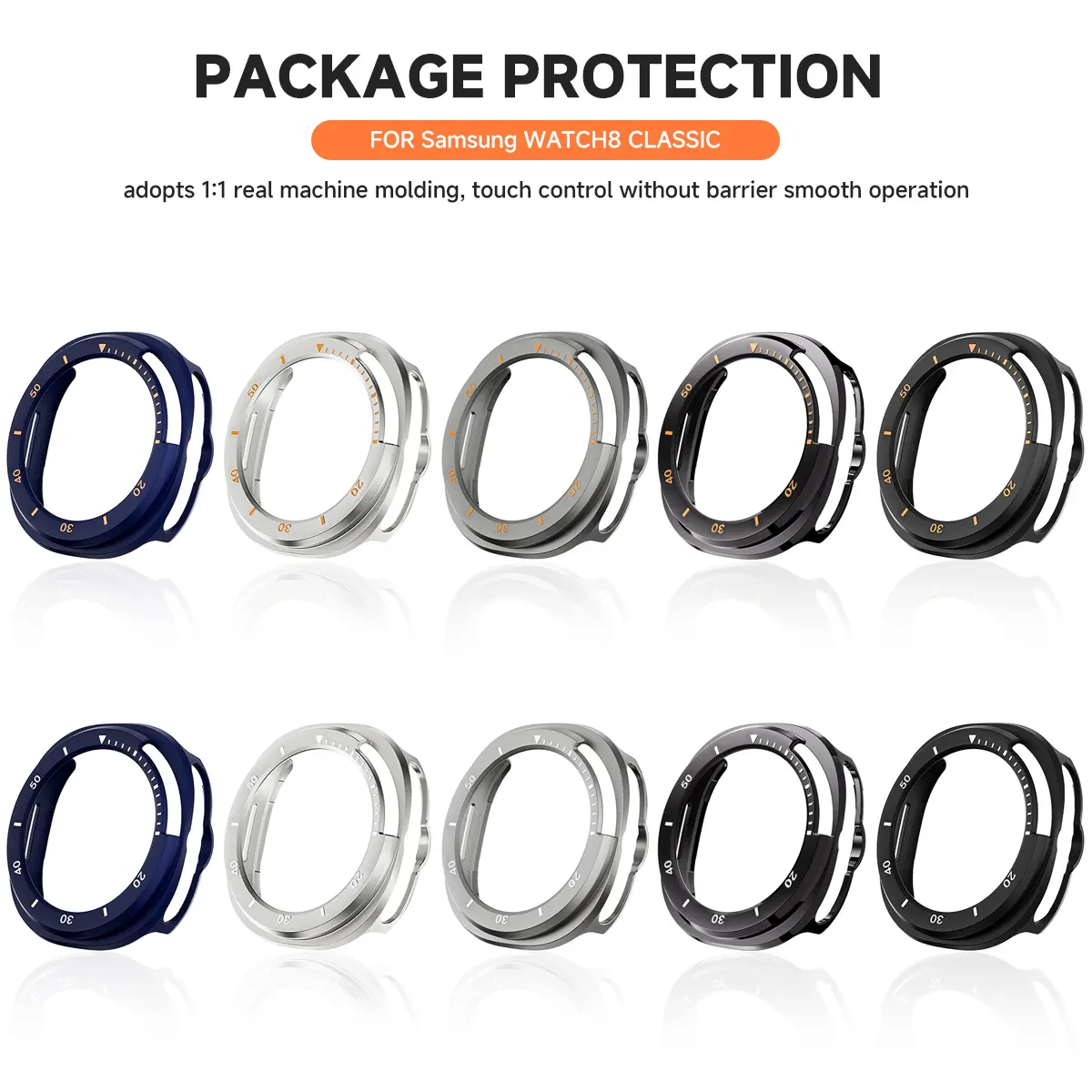 Tough and Scratch-Resistant For Samsung Galaxy Watch 8 Classic 46mm PC Shell Case with Scale - Full Protection for Men and Women