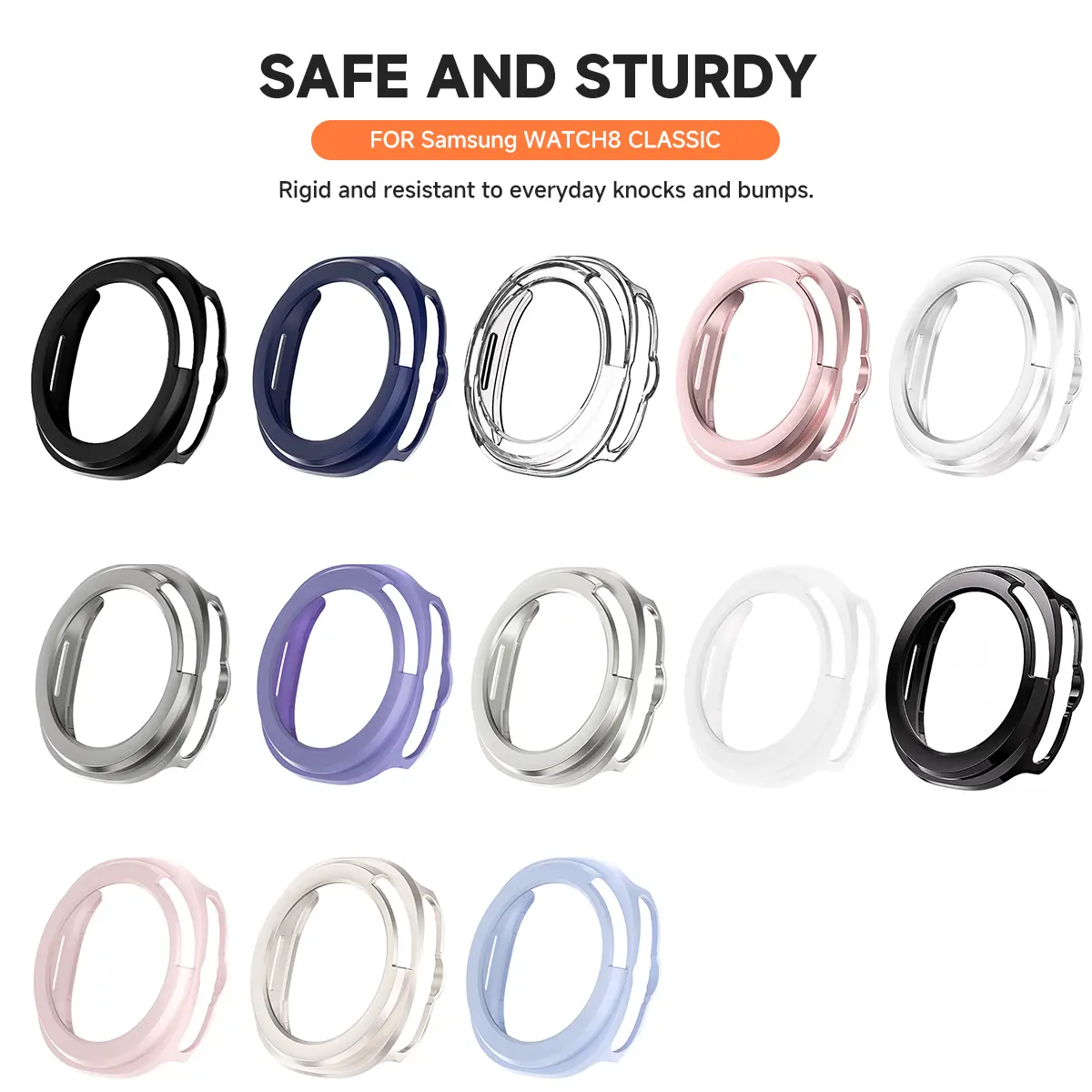 Tough and Scratch-Resistant For Samsung Galaxy Watch 8 Classic 46mm PC Shell Case with Scale - Full Protection for Men and Women