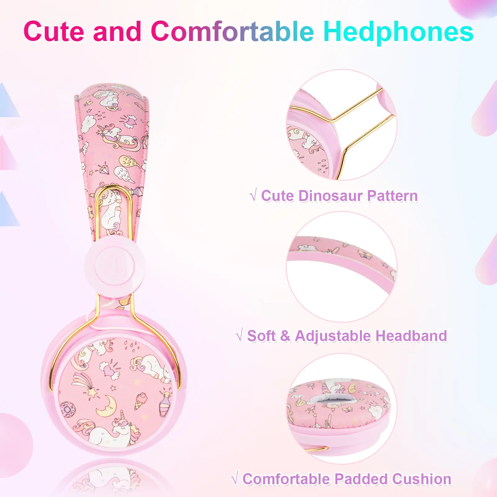 Wired Child Headphones Cartoon Cute Kids Anime Headphones Headset Stereo Music with Micrphone Children's Earphone Christmas Gift