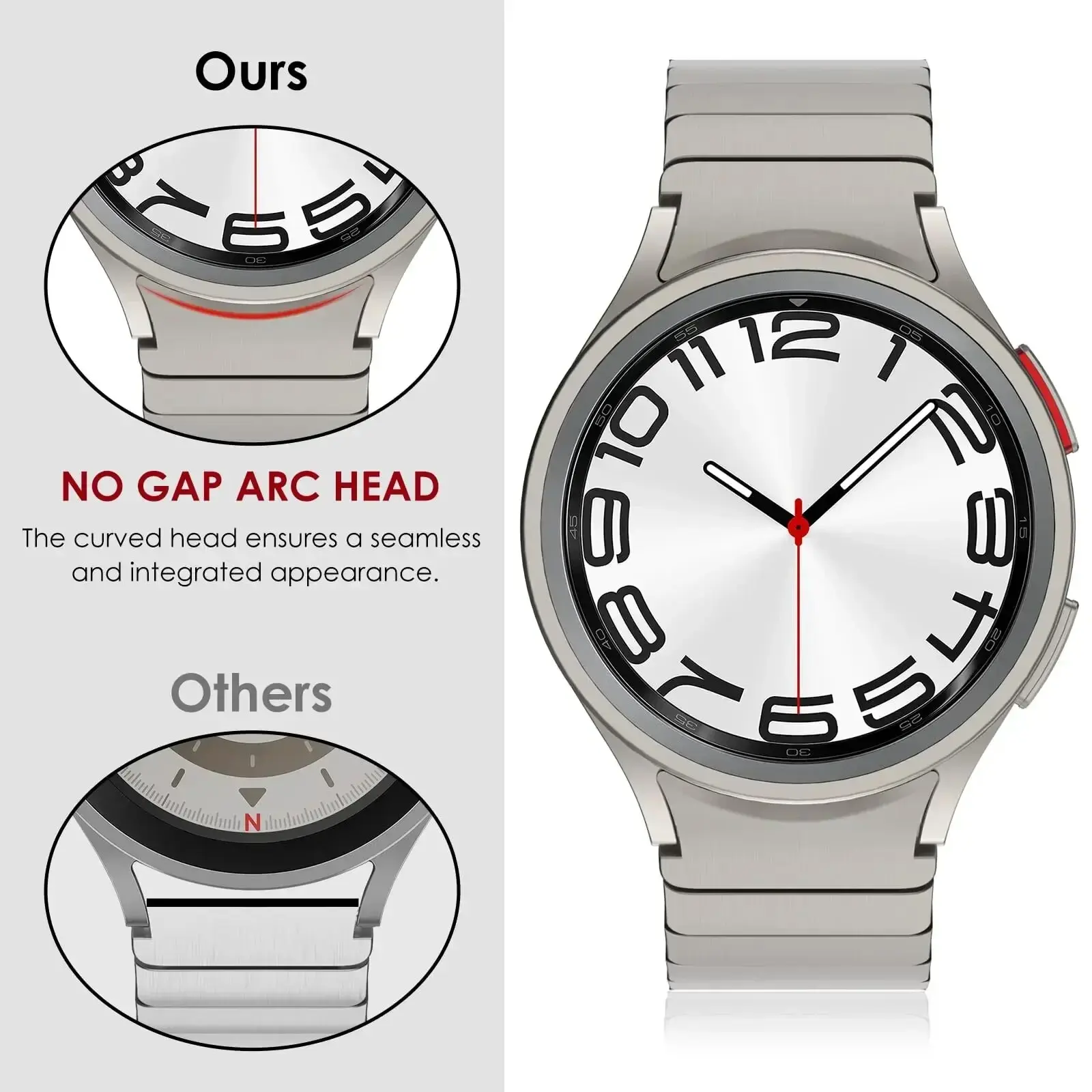 No Gaps Magnetic Strap For Samsung Galaxy Watch 6 Classic 47mm 43mm 5Pro 45mm Luxury Stainless Steel Band For 6/5/4 40mm 44mm