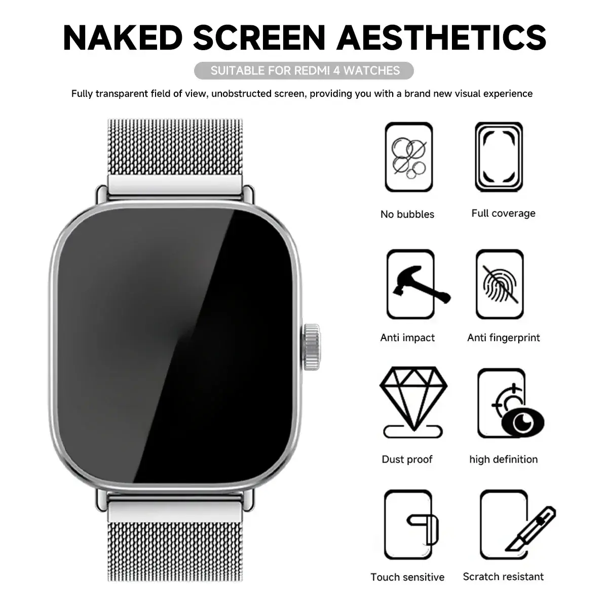 1-5Pcs Tempered Glasss for Xiaomi Redmi Watch 5Active 4 5 Active lite Screen Protector Protective Glass Easy to Install