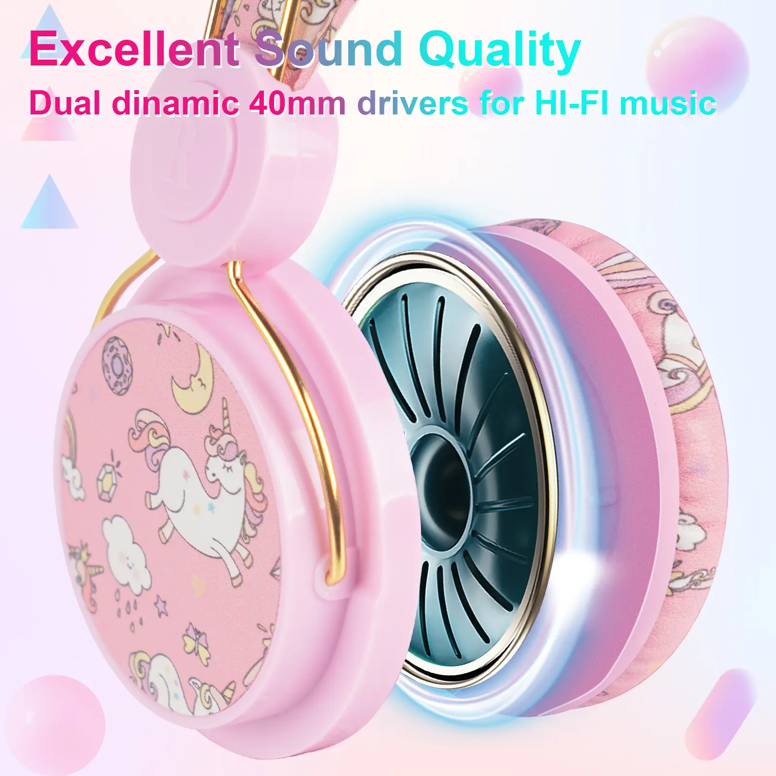 Wired Child Headphones Cartoon Cute Kids Anime Headphones Headset Stereo Music with Micrphone Children's Earphone Christmas Gift