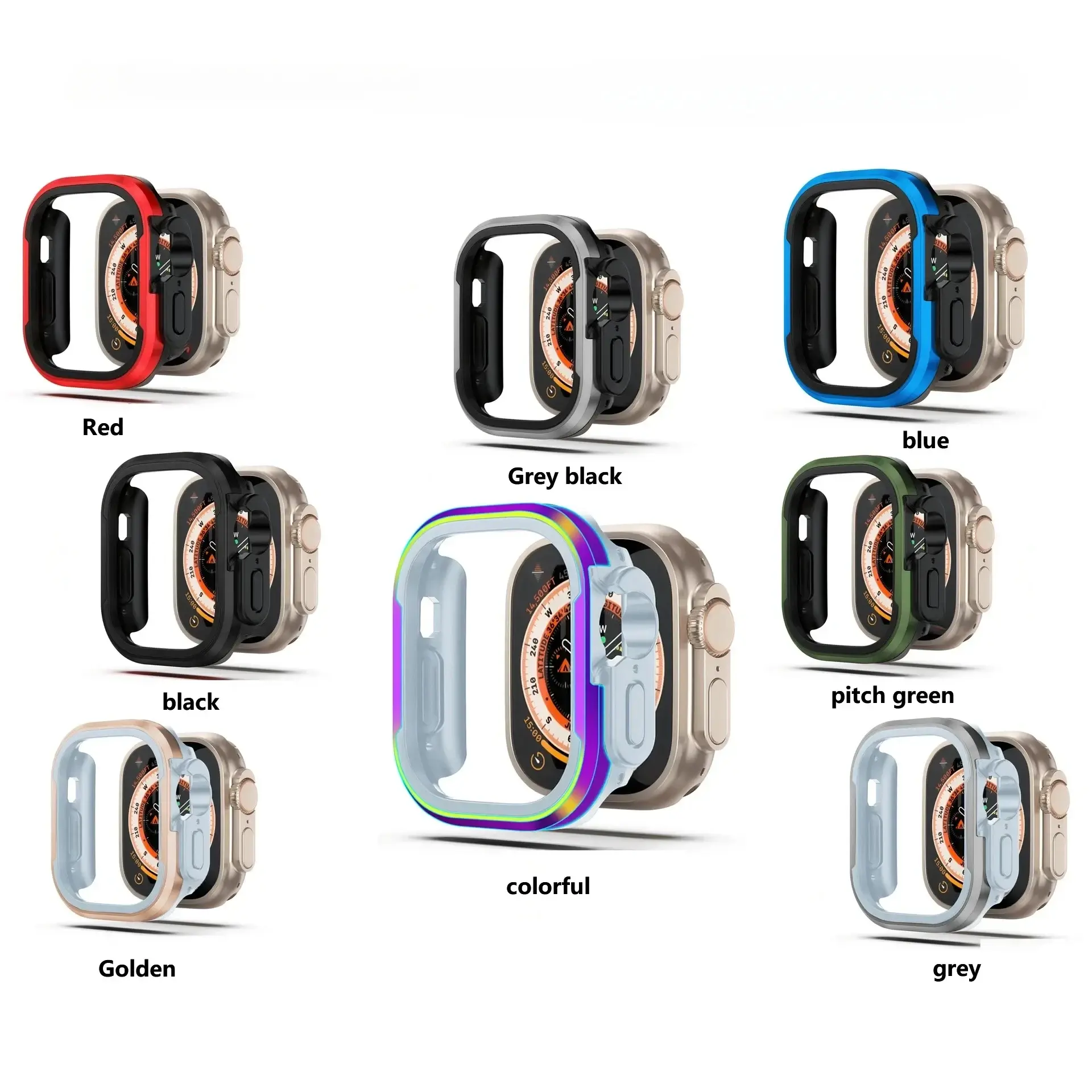 Aluminum alloy Case For Apple Watch Ultra 2 49mm series 10 9 8 7 6 se TPU Bumper+Metal Frame For iWatch 46mm 42mm 45/44/41/40mm