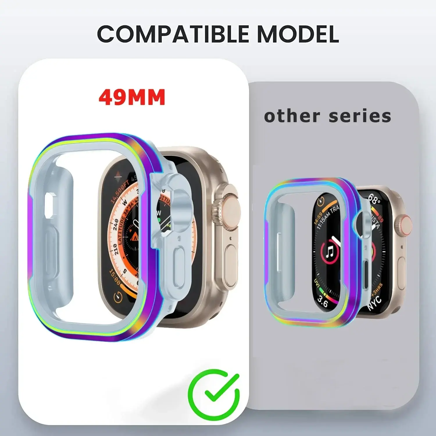 Aluminum alloy Case For Apple Watch Ultra 2 49mm series 10 9 8 7 6 se TPU Bumper+Metal Frame For iWatch 46mm 42mm 45/44/41/40mm