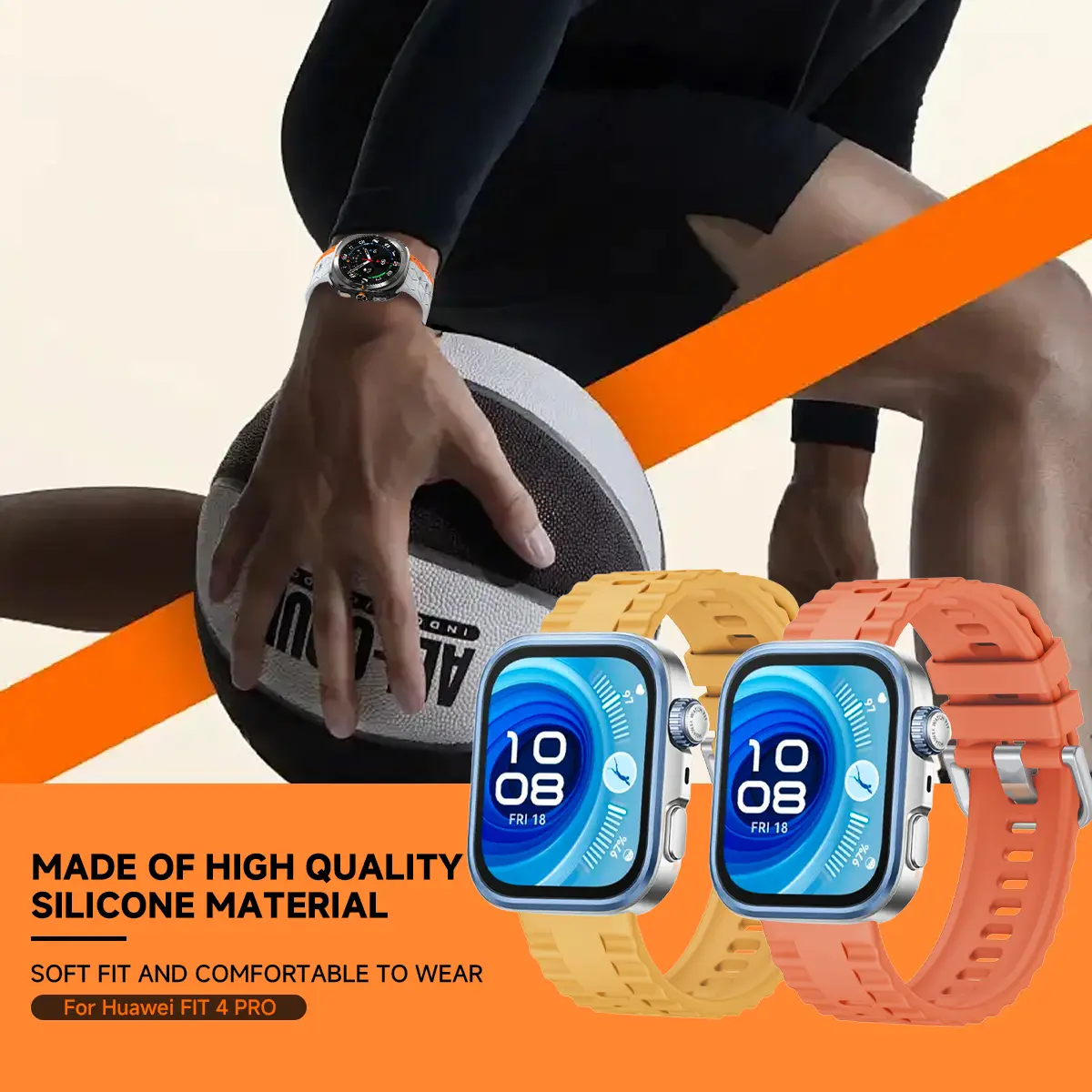 Silicone Strap For Huawei Watch Fit 4 Pro 3 Band Accessories Soft Sports Loop Wristband for Huawei Fit4 Fit 4Pro Fit3 Bracelet