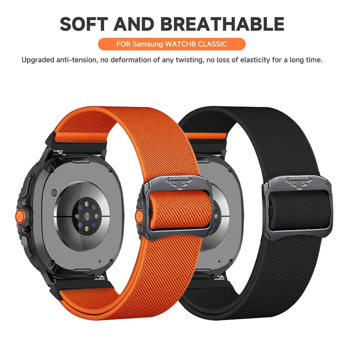 Nylon Strap for Samsung Galaxy Watch 8 40mm 44mm /8 Classic 46mm Elastic Sport Band Correa Bracelet for Samsung Watch 8 straps