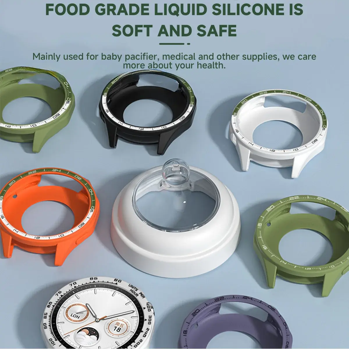 Silicone Case Watchband Soft Bezel Ring Frame Scale Case Protector Shell For Huawei GT4 46mm Bumper Cover GT 4 Band Wristband