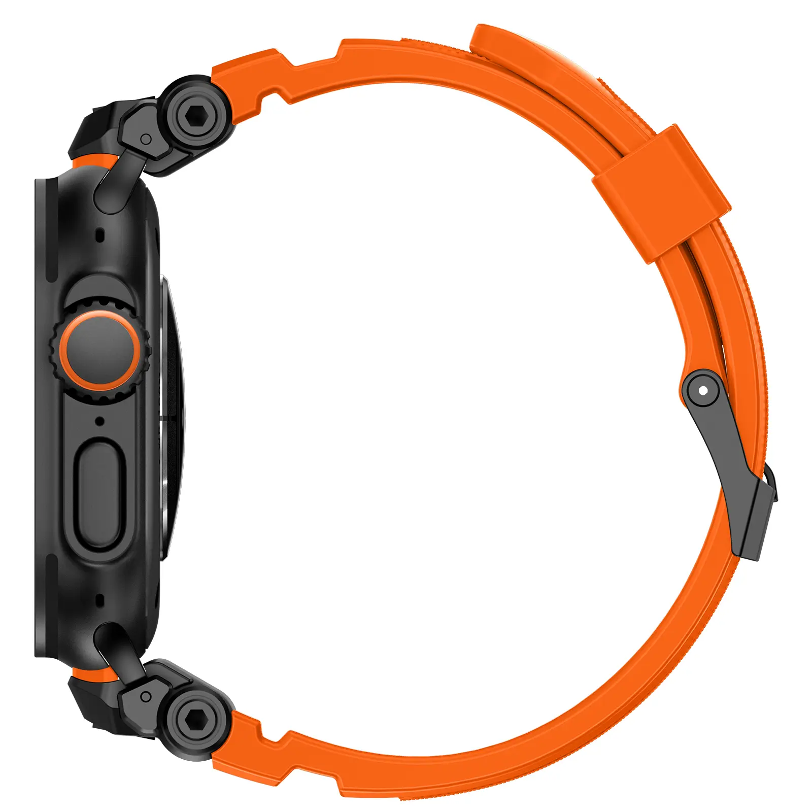 Rubber Band for Apple Watch Ultra 2 49mm Series 10 46mm 9 8 7 se 6 5 4 Titanium Orange Silicone Strap for iWatch 45mm 44mm 49mm