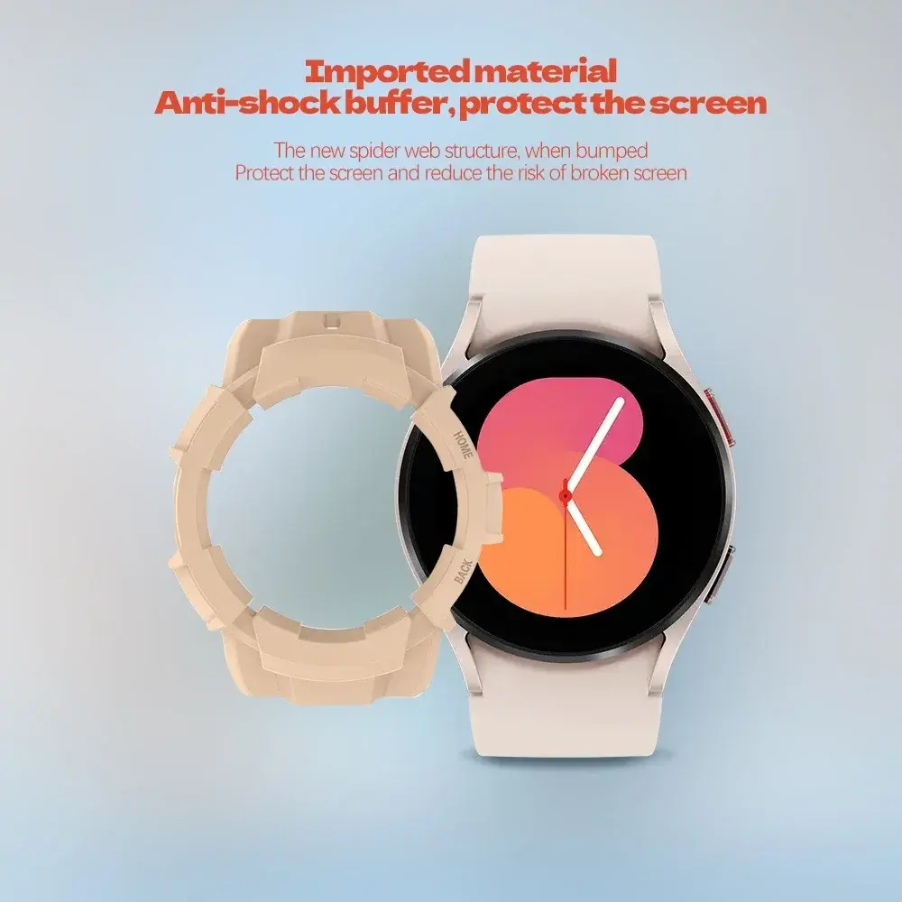 Armor Cover for Samsung Galaxy Watch Case 4 5 6 40mm 44mm PC Protective Fashion Accessories Hollow Frame WatchCase Bumper