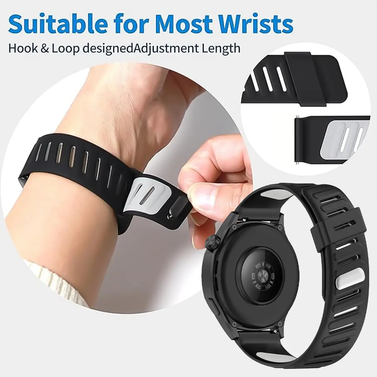 22mm Two-Tones Silicone Strap For Huawei Watch GT 5 4 3 SE 46mm/Runner Band For Huawei Watch 4 3 Pro Ultimate Bracelet Watchband