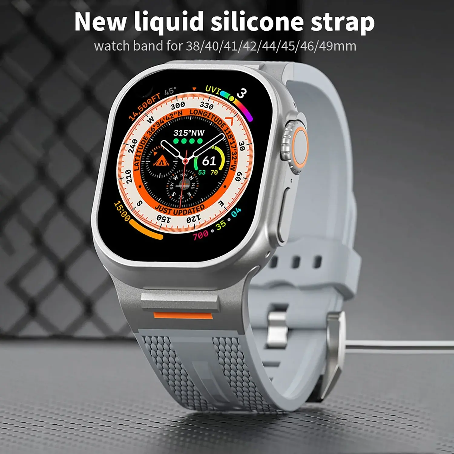 Sports Strap for Apple Watch S10 46mm 49 ultra 42 45 44 40 38mm Men's elastic silicone strap suitable for iWatch 9 8 7 SE 6 4 53