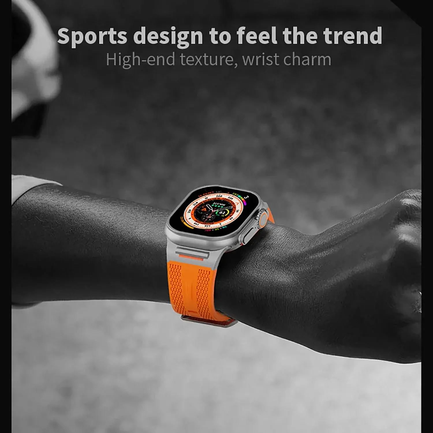 Sports Strap for Apple Watch S10 46mm 49 ultra 42 45 44 40 38mm Men's elastic silicone strap suitable for iWatch 9 8 7 SE 6 4 53