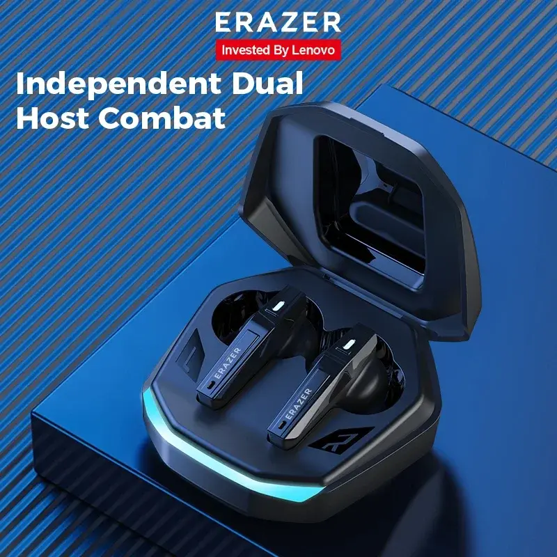 ERAZER XT86 Gaming Earphone Bluetooth 5.4 ERAZER Wireless Headphones Stereo Sound Headsets with Mic Low Latency Lenovo Earbuds