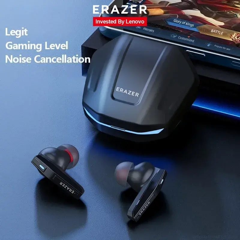 ERAZER XT86 Gaming Earphone Bluetooth 5.4 ERAZER Wireless Headphones Stereo Sound Headsets with Mic Low Latency Lenovo Earbuds