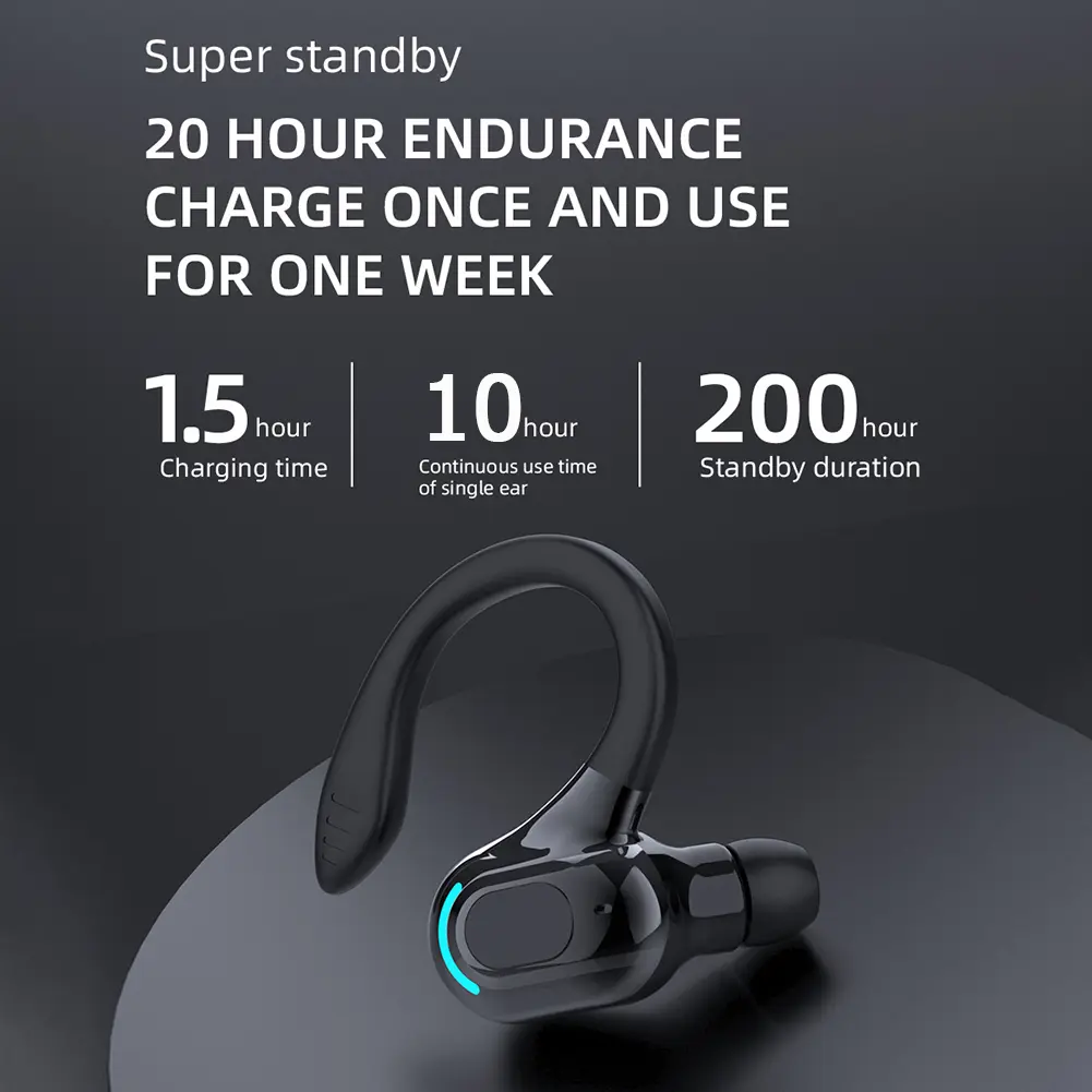 M-F8 Bluetooth 5.2 Wireless Earphone Ear Hook Mini Business Headphone HIFI Bass Noise Cancelling Sports Gaming Earbuds Headset