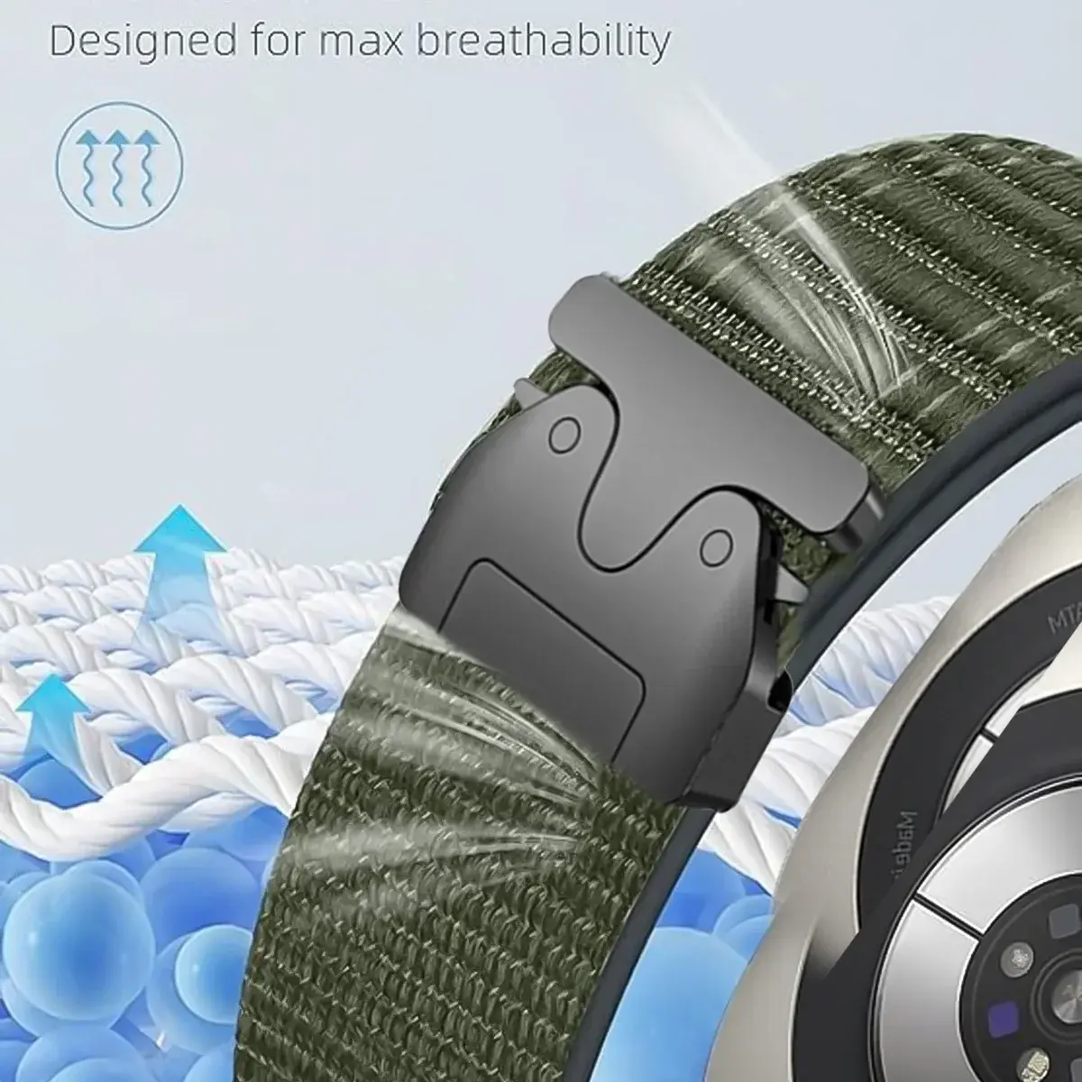 Nylon Sports Loop Strap for Samsung Galaxy Watch 7 Ultra 47mm Bracelet for Galaxy Watch 7 Ultra Band Adjustable Wristband Correa