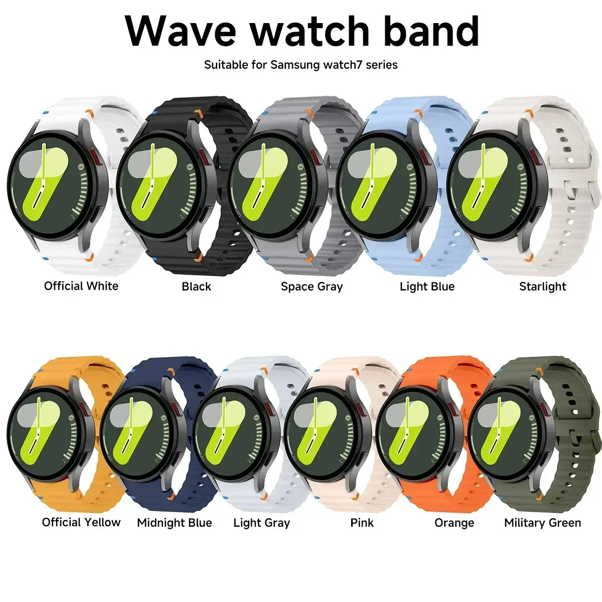 for Samsung Galaxy watch 7 Band /5 Pro/6/5/4 classic 44mm 40mm Original Silicone sport belt bracelet correa Galaxy watch 7 Strap